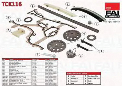 FAI AUTOPARTS tck116 -  Комплект цепи привода распредвала
